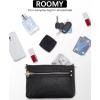 imageBOSTANTEN Small Crossbody Purse Leather Wristlet Purses for Women with Zipper Pocket Casual Clutch BagsAblackwide Bottom