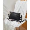 imageBOSTANTEN Small Crossbody Purse Leather Wristlet Purses for Women with Zipper Pocket Casual Clutch BagsAblackwide Bottom