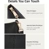 imageBOSTANTEN Small Crossbody Purse Leather Wristlet Purses for Women with Zipper Pocket Casual Clutch BagsBablack