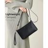 imageBOSTANTEN Small Crossbody Purse Leather Wristlet Purses for Women with Zipper Pocket Casual Clutch BagsBablack
