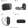 imageBOSTANTEN Small Crossbody Purse for Women Triple Zip Cell Phone Leather Handbag with Colored Shoulder StrapBlack