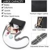 imageBOSTANTEN Small Crossbody Purse for Women Triple Zip Cell Phone Leather Handbag with Colored Shoulder StrapBlack