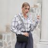 imageBOSTANTEN Small Crossbody Purse for Women Triple Zip Cell Phone Leather Handbag with Colored Shoulder StrapBlack