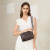 imageBOSTANTEN Small Crossbody Purse for Women Triple Zip Cell Phone Leather Handbag with Colored Shoulder StrapCoffee