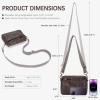 imageBOSTANTEN Small Crossbody Purse for Women Triple Zip Cell Phone Leather Handbag with Colored Shoulder StrapCoffee