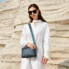 imageBOSTANTEN Small Crossbody Purse for Women Triple Zip Cell Phone Leather Handbag with Colored Shoulder StrapNavy Blue