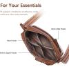 imageBOSTANTEN Small Crossbody Purse for Women Triple Zip Cell Phone Leather Handbag with Colored Shoulder StrapP01beige With Brown