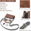 imageBOSTANTEN Small Crossbody Purse for Women Triple Zip Cell Phone Leather Handbag with Colored Shoulder StrapP04brown With Black