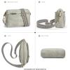 imageBOSTANTEN Small Crossbody Purse for Women Triple Zip Cell Phone Leather Handbag with Colored Shoulder StrapP05grey