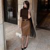 imageBOSTANTEN Small Purses for Women Trendy Leather Shoulder Bag with Adjustable StrapBeige white