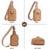 imageBOSTANTEN Small Sling Bag Crossbody Bags for Women Trendy Crossbody Purse Leather Chest BagAcamel Brown