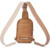 imageBOSTANTEN Small Sling Bag Crossbody Bags for Women Trendy Crossbody Purse Leather Chest BagAcamel Brown
