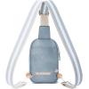 imageBOSTANTEN Small Sling Bag Crossbody Bags for Women Trendy Crossbody Purse Leather Chest BagAdenim Blue