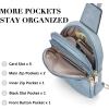 imageBOSTANTEN Small Sling Bag Crossbody Bags for Women Trendy Crossbody Purse Leather Chest BagAdenim Blue