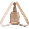 imageBOSTANTEN Small Sling Bag Crossbody Bags for Women Trendy Crossbody Purse Leather Chest BagAlight Brown