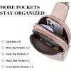 imageBOSTANTEN Small Sling Bag Crossbody Bags for Women Trendy Crossbody Purse Leather Chest BagApink