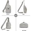 imageBOSTANTEN Small Sling Bag Crossbody Bags for Women Trendy Crossbody Purse Leather Chest BagAtwilight Grey