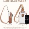 imageBOSTANTEN Small Sling Bag Crossbody Bags for Women Trendy Crossbody Purse Leather Chest BagBbeigelarge