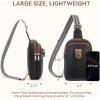 imageBOSTANTEN Small Sling Bag Crossbody Bags for Women Trendy Crossbody Purse Leather Chest BagBblacklarge