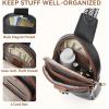 imageBOSTANTEN Small Sling Bag Crossbody Bags for Women Trendy Crossbody Purse Leather Chest BagBblacklarge