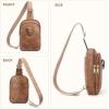 imageBOSTANTEN Small Sling Bag Crossbody Bags for Women Trendy Crossbody Purse Leather Chest BagBbrownlarge