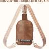 imageBOSTANTEN Small Sling Bag Crossbody Bags for Women Trendy Crossbody Purse Leather Chest BagBbrownlarge