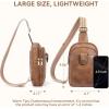 imageBOSTANTEN Small Sling Bag Crossbody Bags for Women Trendy Crossbody Purse Leather Chest BagBbrownlarge