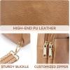 imageBOSTANTEN Small Sling Bag Crossbody Bags for Women Trendy Crossbody Purse Leather Chest BagBcamel Brownlarge
