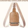 imageBOSTANTEN Small Sling Bag Crossbody Bags for Women Trendy Crossbody Purse Leather Chest BagBcamel Brownlarge