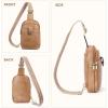 imageBOSTANTEN Small Sling Bag Crossbody Bags for Women Trendy Crossbody Purse Leather Chest BagBcamel Brownlarge