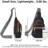 imageBOSTANTEN Small Sling Bag for Women Leather Crossbody Bags Fanny Pack Chest Bag for TravelABlack