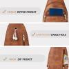 imageBOSTANTEN Small Sling Bag for Women Leather Crossbody Bags Fanny Pack Chest Bag for TravelABrown