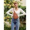 imageBOSTANTEN Small Sling Bag for Women Leather Crossbody Bags Fanny Pack Chest Bag for TravelABrown