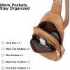 imageBOSTANTEN Small Sling Bag for Women Leather Crossbody Bags Fanny Pack Chest Bag for TravelACamel Brown