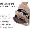 imageBOSTANTEN Small Sling Bag for Women Leather Crossbody Bags Fanny Pack Chest Bag for TravelALight Brown