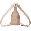 imageBOSTANTEN Small Sling Bag for Women Leather Crossbody Bags Fanny Pack Chest Bag for TravelALight Brown