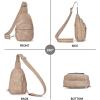imageBOSTANTEN Small Sling Bag for Women Leather Crossbody Bags Fanny Pack Chest Bag for TravelALight Brown
