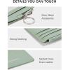 imageBOSTANTEN Small Wallet For Women RFID Leather Credit Card Holder Slim Wristlet Keychain Wallet With Zipper PocketALight Green
