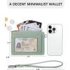 imageBOSTANTEN Small Wallet For Women RFID Leather Credit Card Holder Slim Wristlet Keychain Wallet With Zipper PocketALight Green
