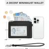 imageBOSTANTEN Small Wallet For Women RFID Leather Credit Card Holder Slim Wristlet Keychain Wallet With Zipper PocketBlack