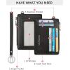 imageBOSTANTEN Small Wallet For Women RFID Leather Credit Card Holder Slim Wristlet Keychain Wallet With Zipper PocketBlack
