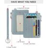 imageBOSTANTEN Small Wallet For Women RFID Leather Credit Card Holder Slim Wristlet Keychain Wallet With Zipper PocketBlue