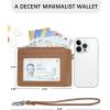 imageBOSTANTEN Small Wallet For Women RFID Leather Credit Card Holder Slim Wristlet Keychain Wallet With Zipper PocketBrown