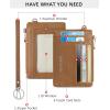 imageBOSTANTEN Small Wallet For Women RFID Leather Credit Card Holder Slim Wristlet Keychain Wallet With Zipper PocketBrown
