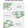imageBOSTANTEN Small Wallet For Women RFID Leather Credit Card Holder Slim Wristlet Keychain Wallet With Zipper PocketCheckered Green