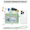 imageBOSTANTEN Small Wallet For Women RFID Leather Credit Card Holder Slim Wristlet Keychain Wallet With Zipper PocketCheckered Green