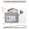 imageBOSTANTEN Small Wallet For Women RFID Leather Credit Card Holder Slim Wristlet Keychain Wallet With Zipper PocketGrey