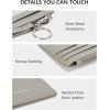 imageBOSTANTEN Small Wallet For Women RFID Leather Credit Card Holder Slim Wristlet Keychain Wallet With Zipper PocketGrey