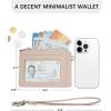 imageBOSTANTEN Small Wallet For Women RFID Leather Credit Card Holder Slim Wristlet Keychain Wallet With Zipper PocketPink
