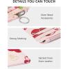imageBOSTANTEN Small Wallet For Women RFID Leather Credit Card Holder Slim Wristlet Keychain Wallet With Zipper PocketPink Cherry